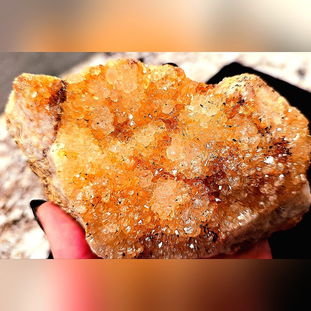 Beautiful, large & lustrous Missouri Golden Druzy Quartz